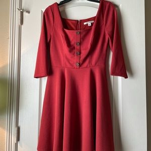 Miami Fit and Flare Burnt Orange Dress (Small)